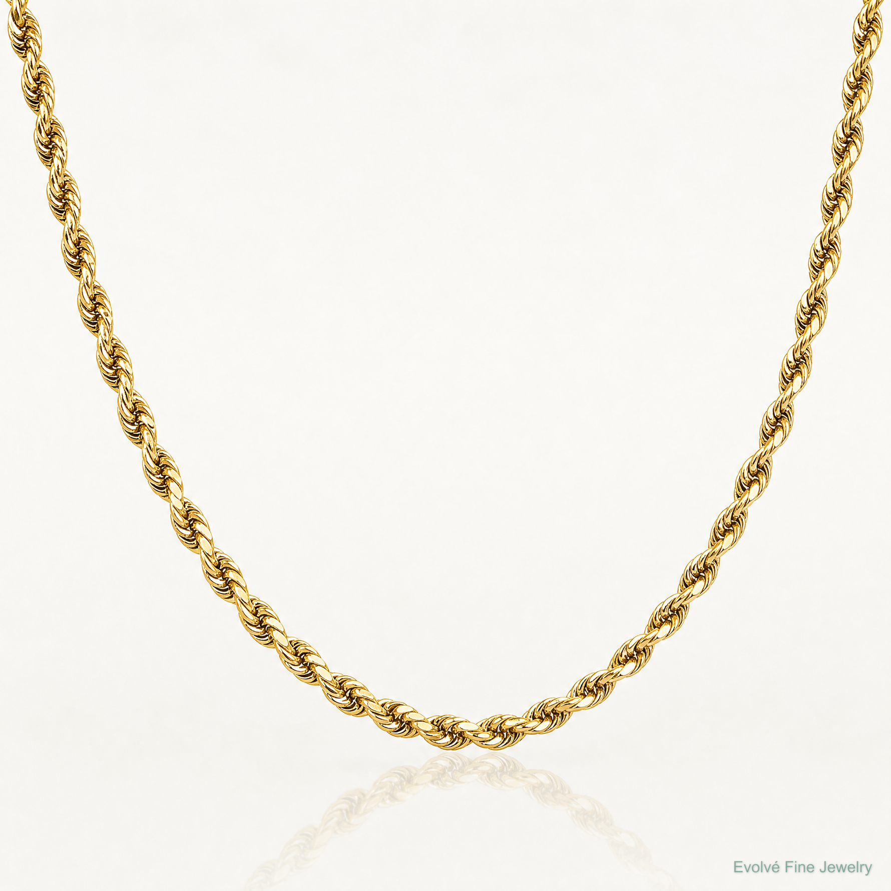 10k 2.25mm Semi-solid D/C Rope Chain - Lifestyle View