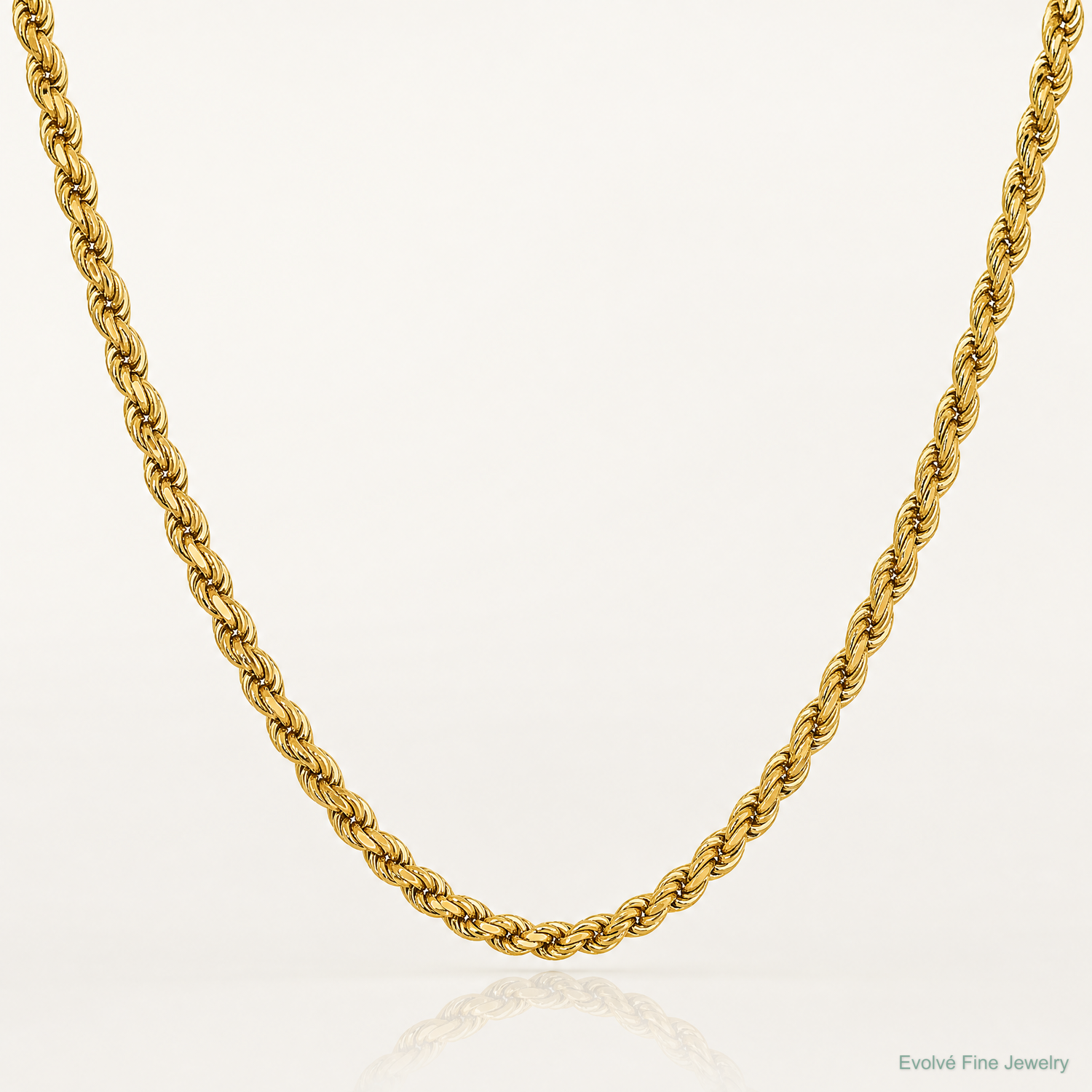 10k 2.5mm Semi-solid D/C Rope Chain - Lifestyle View