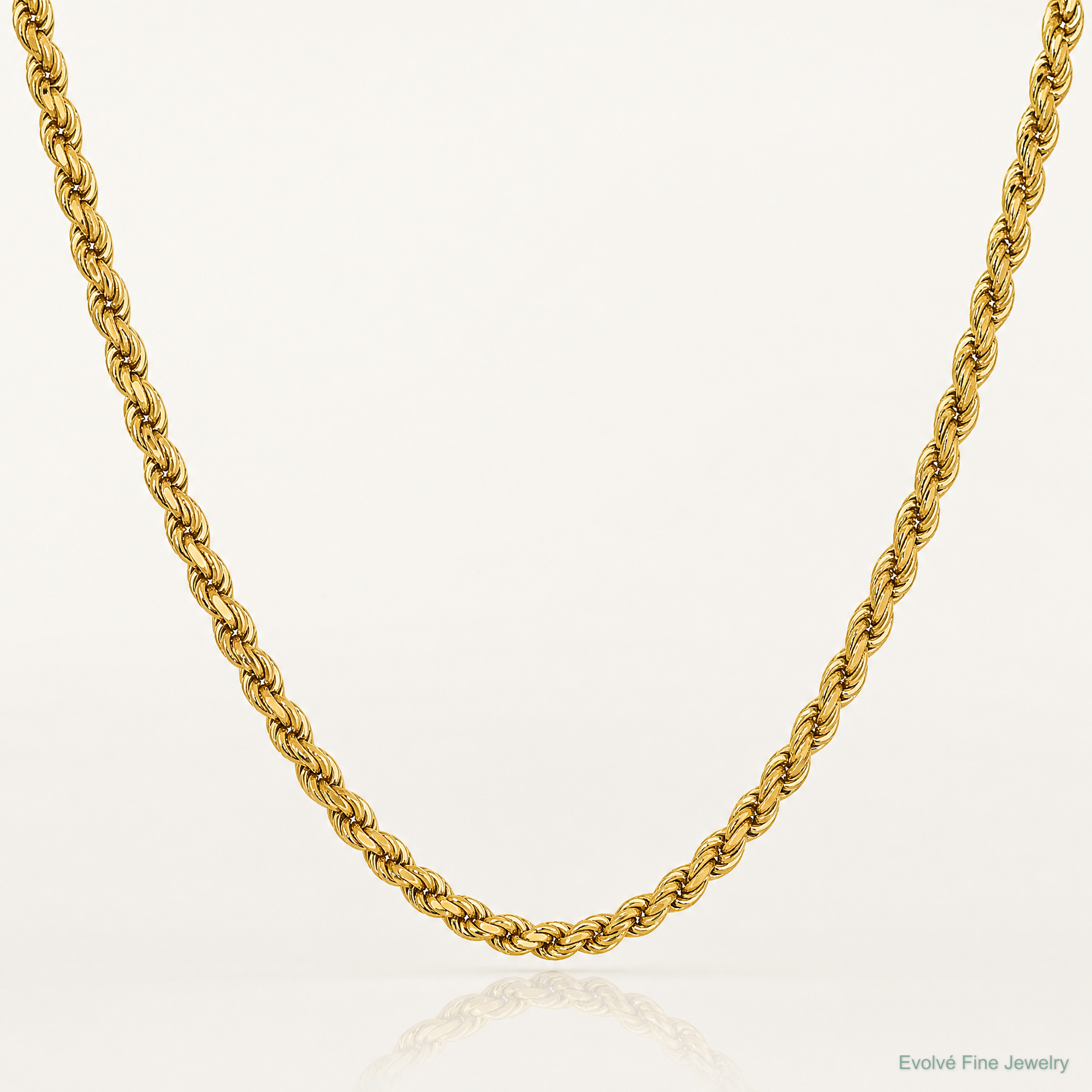 10k 2.5mm Semi-solid D/C Rope Chain - Lifestyle View
