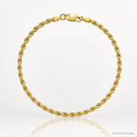 10k 3mm Semi-solid D/C Rope Chain - Lifestyle View