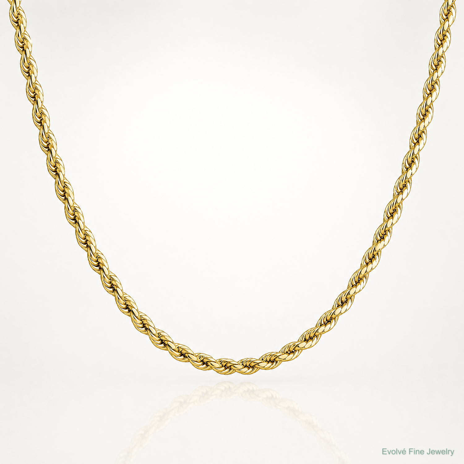 10k 4mm Semi-solid D/C Rope Chain - Lifestyle View
