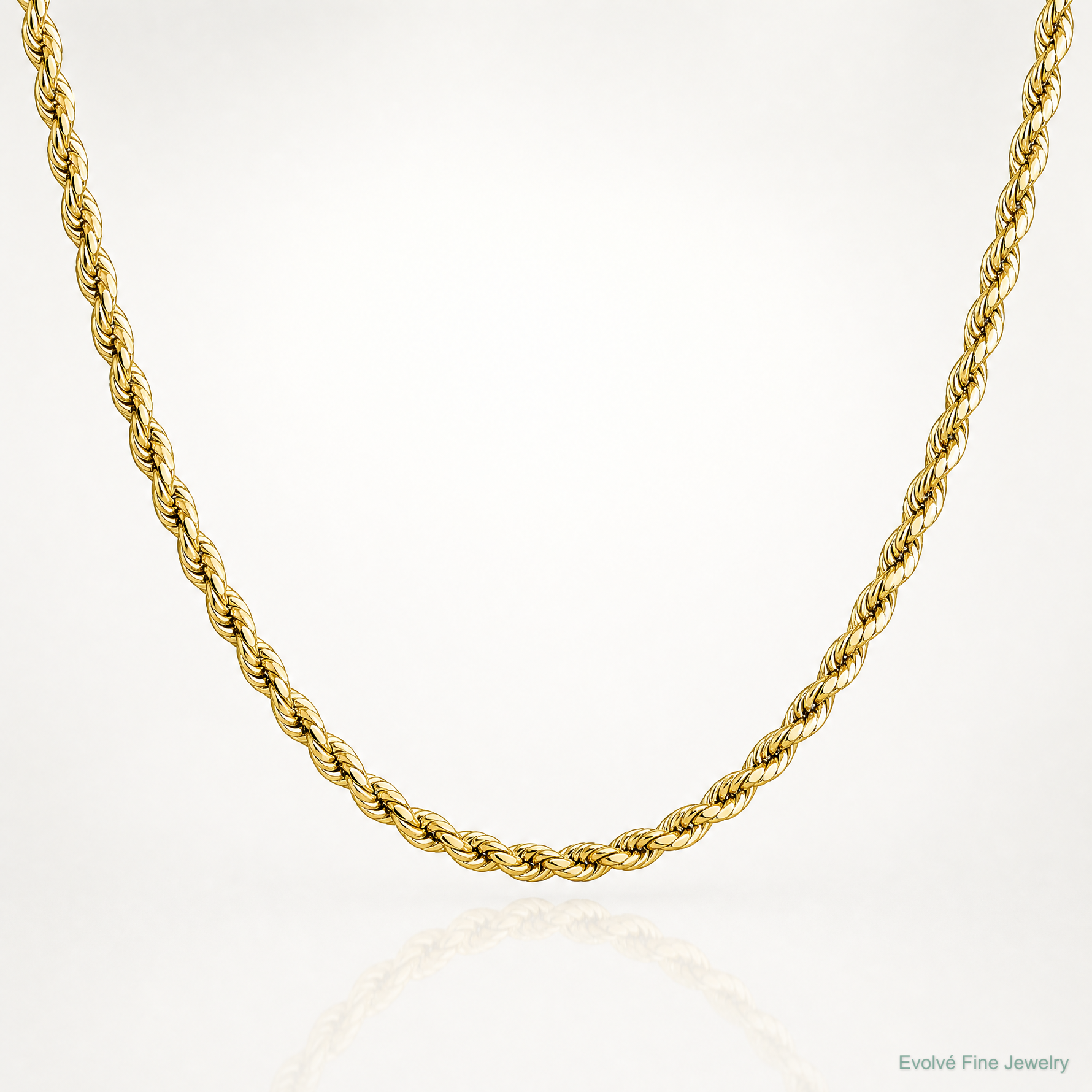 10k 4mm Semi-solid D/C Rope Chain - Lifestyle View