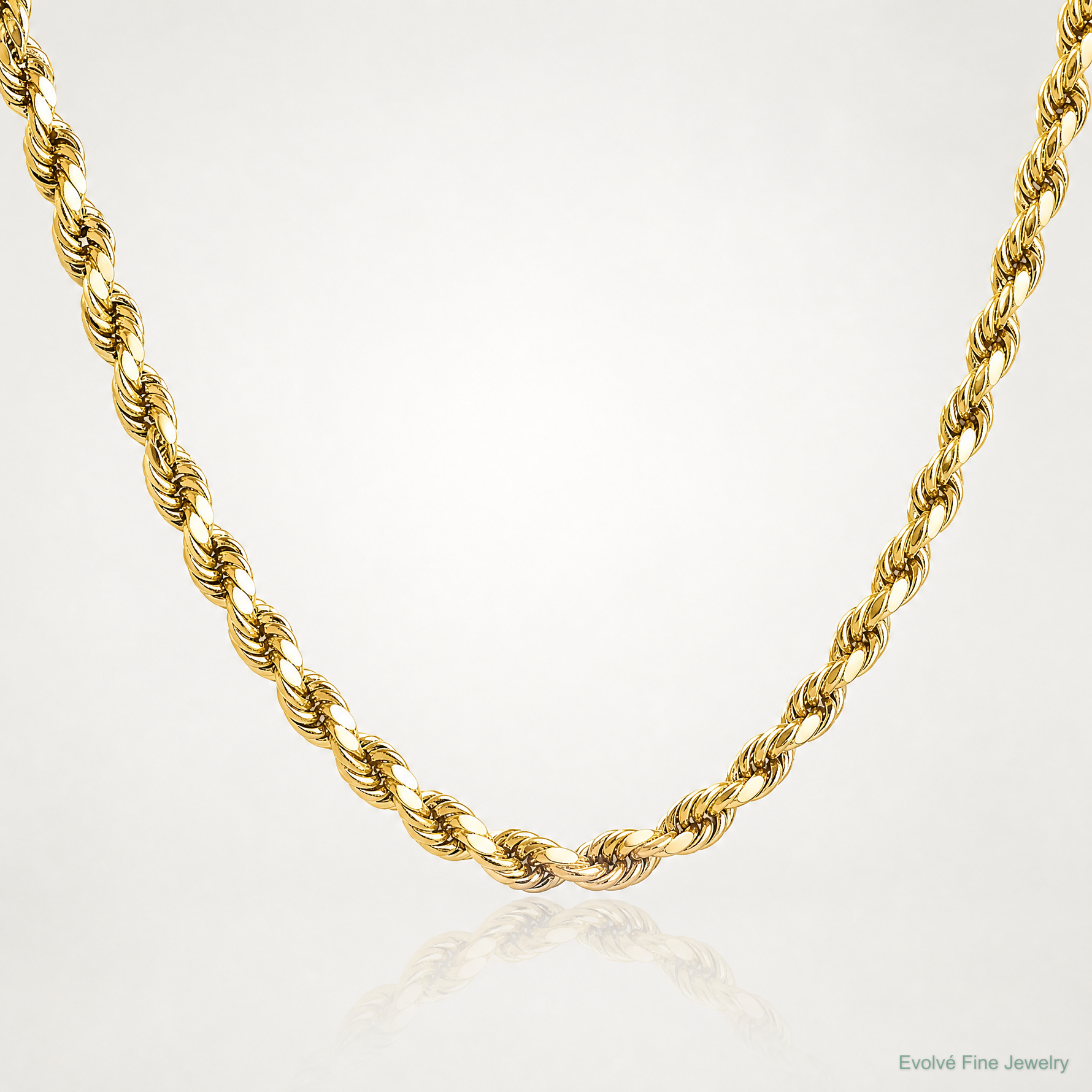 10k 4.9mm Semi-solid D/C Rope Chain - Lifestyle View