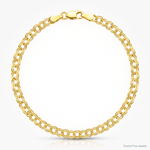 10k 3.5mm Solid Double Link Charm Bracelet - Lifestyle View