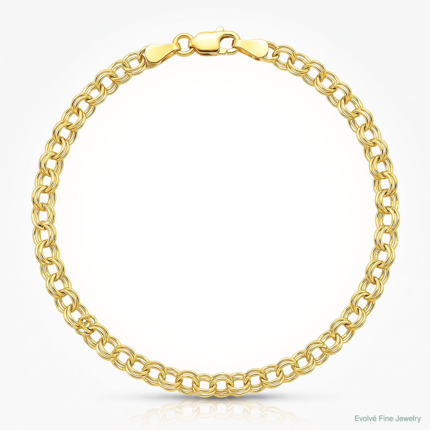 10k 3.5mm Solid Double Link Charm Bracelet - Lifestyle View
