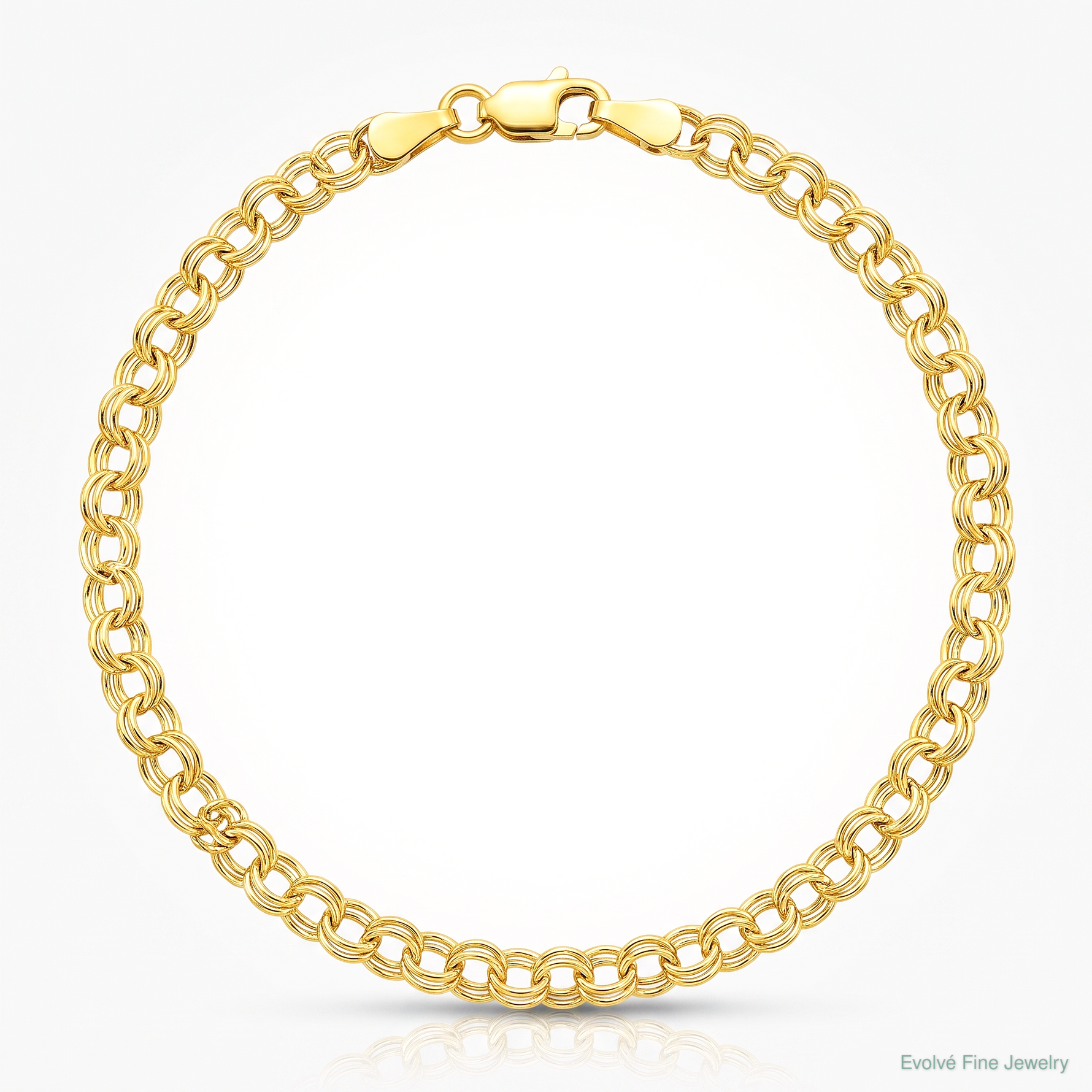 10k 3.5mm Solid Double Link Charm Bracelet - Lifestyle View
