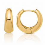 10K Polished Hinged Huggie Hoop Earrings - Lifestyle View