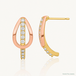 10k w/Rose-plating Polished CZ Fancy Post Earrings - Lifestyle View