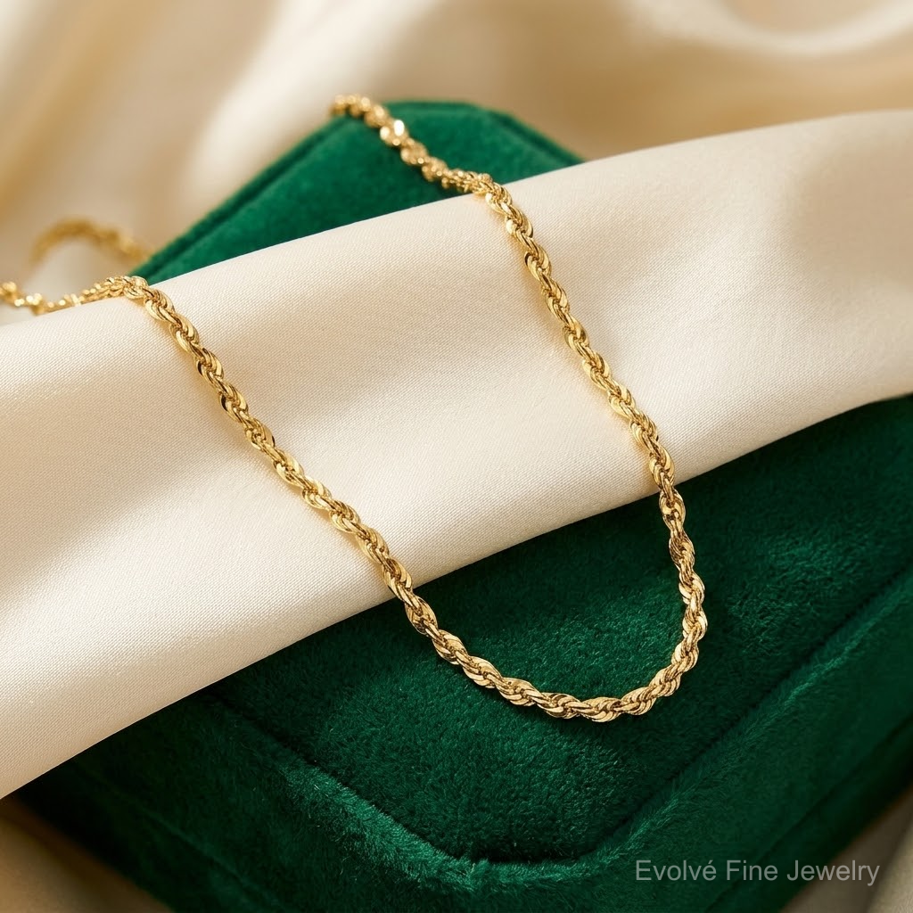 10k 1.8mm Extra-Light D/C Rope Chain - Lifestyle View