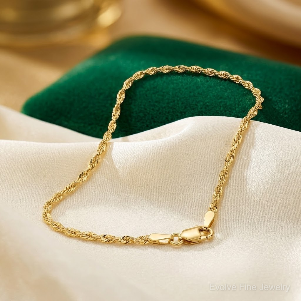 10k 1.8mm Extra-Light D/C Rope Chain - Lifestyle View