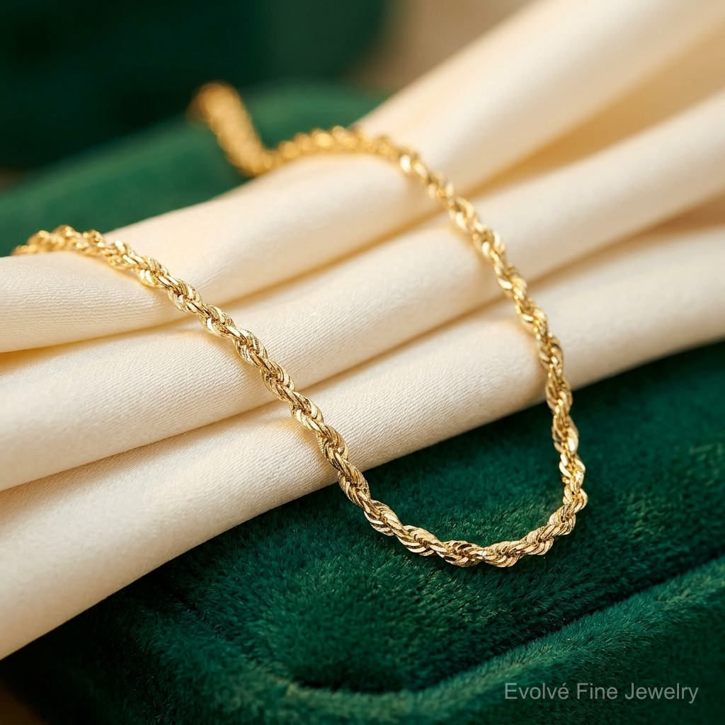 10k 2.25mm Extra-Light D/C Rope Chain - Lifestyle View