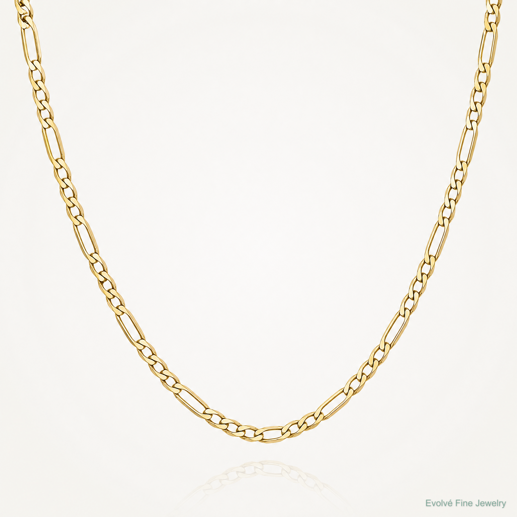 10k 1.75mm Flat Figaro Chain - Lifestyle View