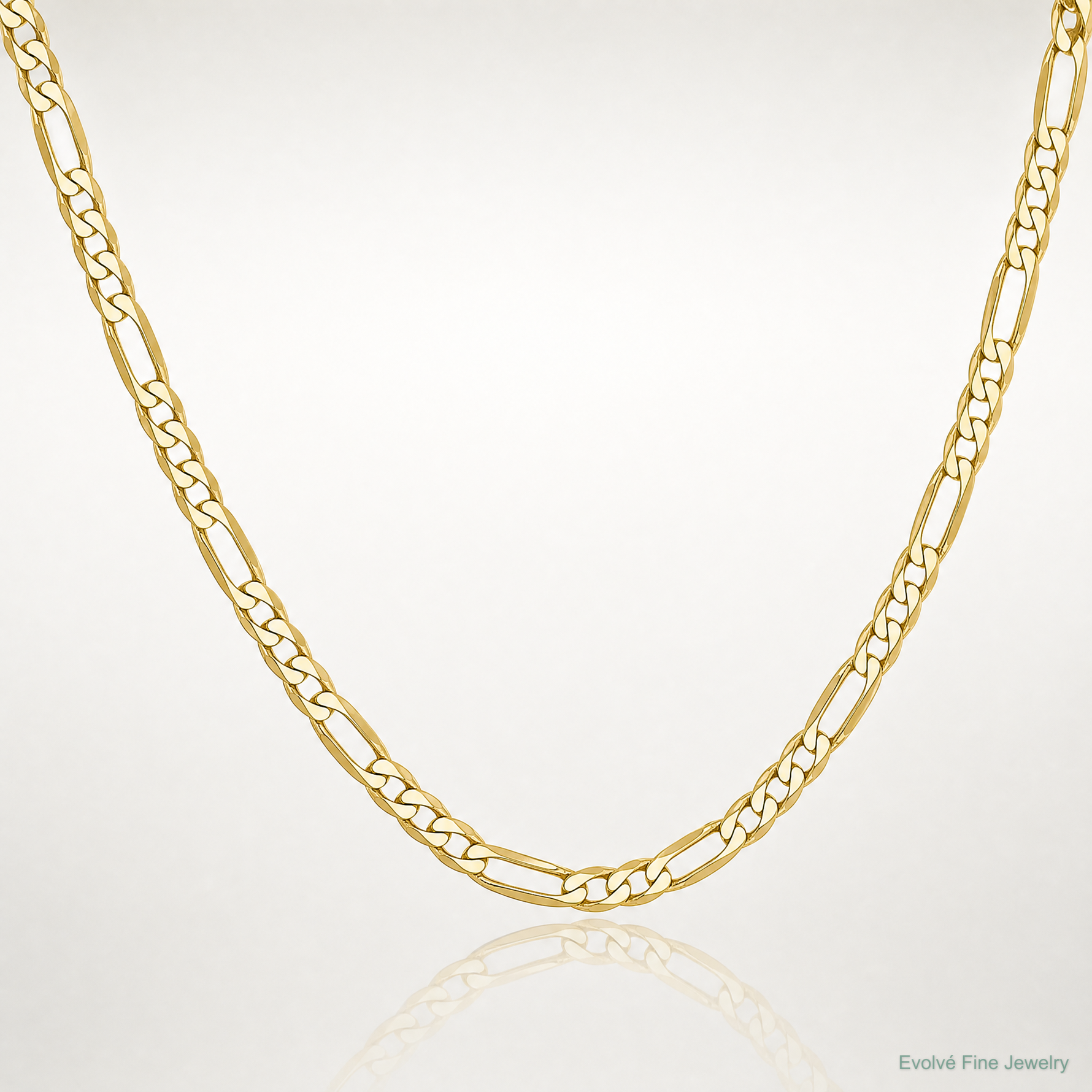 10k 2.2mm Flat Figaro Chain - Lifestyle View