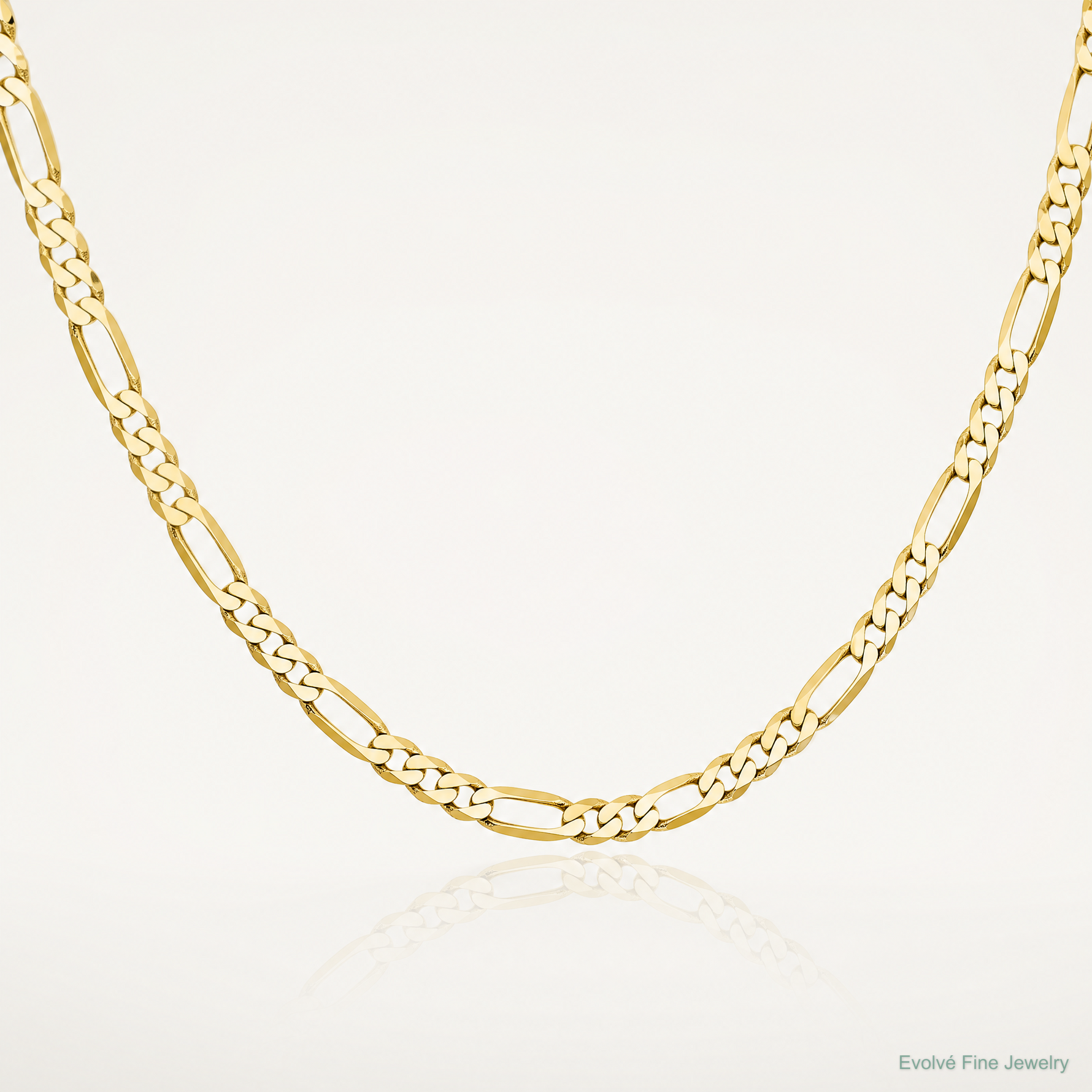 10k 2.75mm Flat Figaro Chain - Lifestyle View
