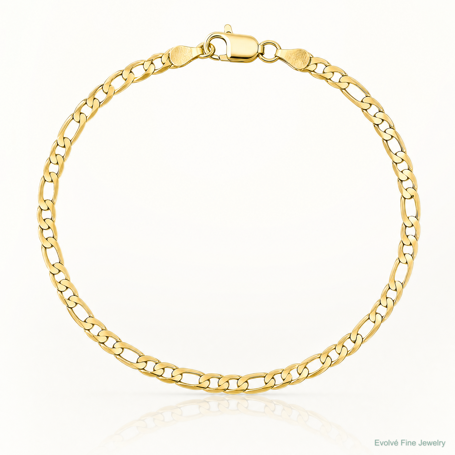 10K 3mm Flat Figaro Chain - Lifestyle View