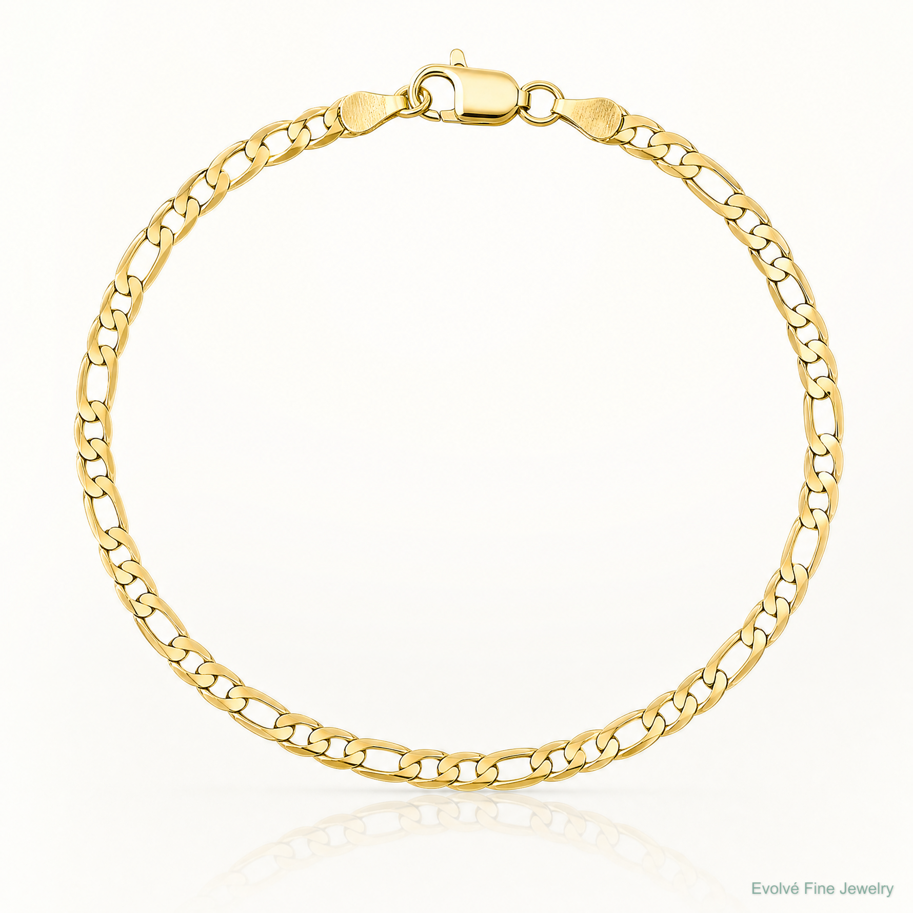 10K 3mm Flat Figaro Chain - Lifestyle View