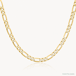 10K 4mm Flat Figaro Chain - Lifestyle View