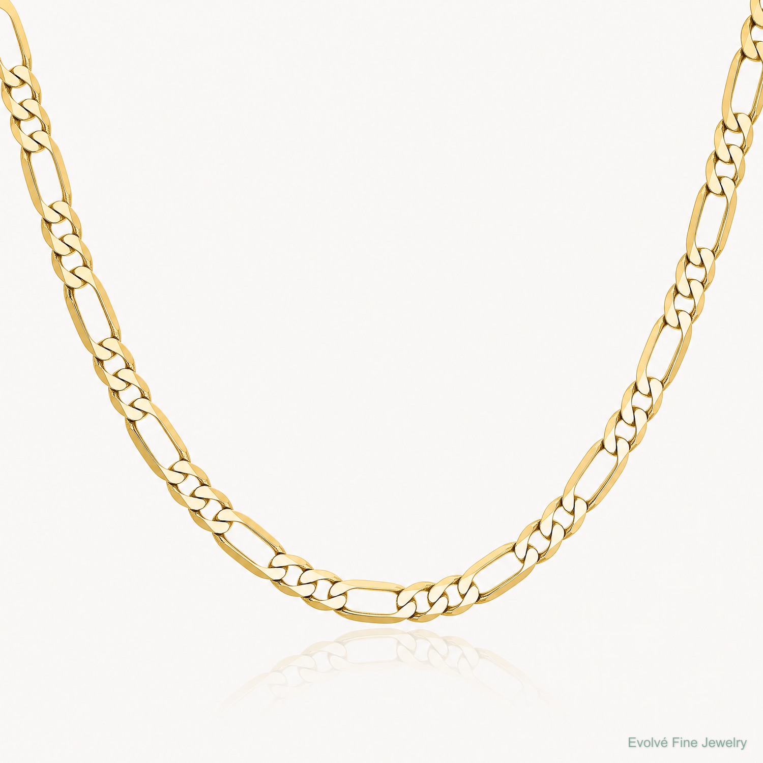 10K 4mm Flat Figaro Chain - Lifestyle View