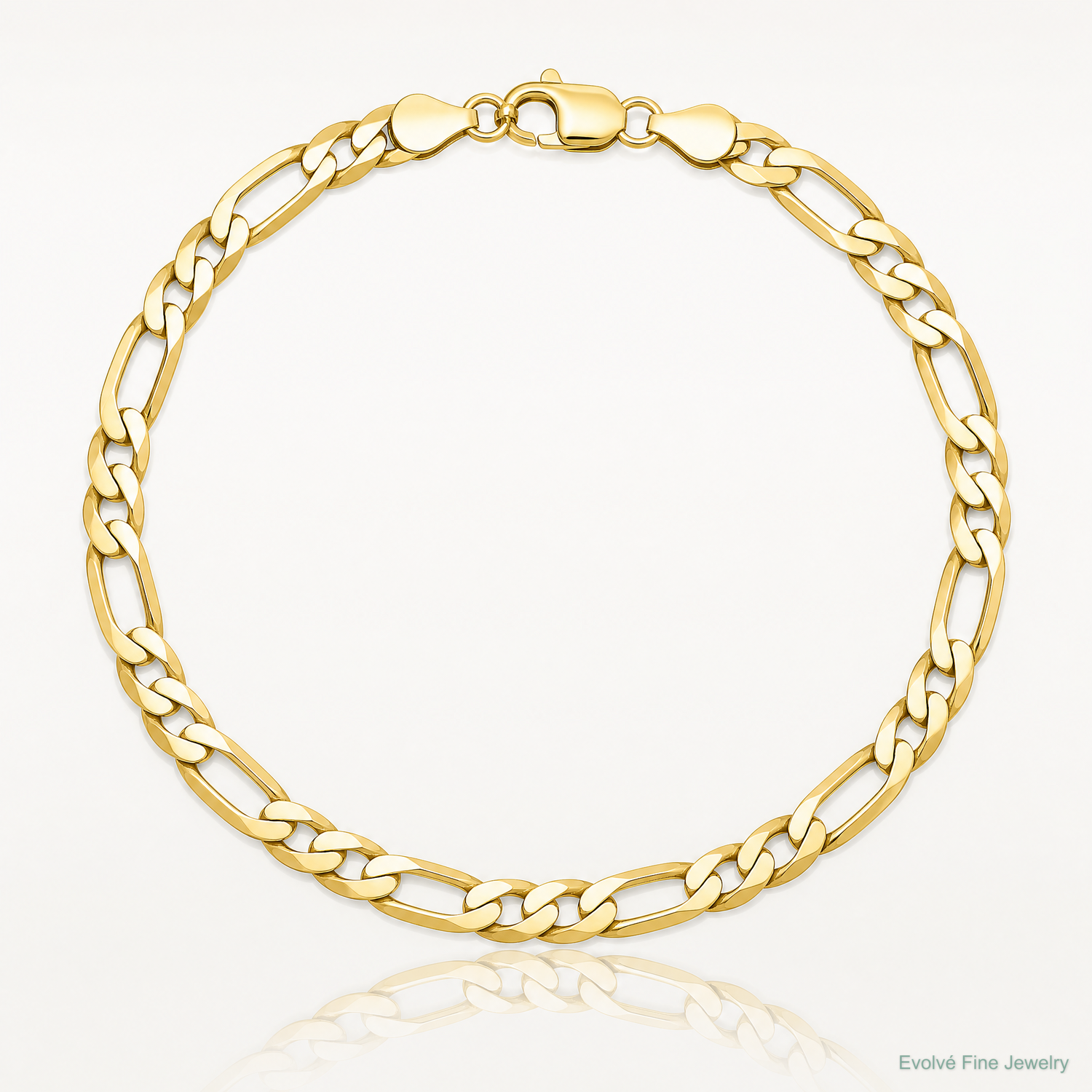 10K 4mm Flat Figaro Chain - Lifestyle View