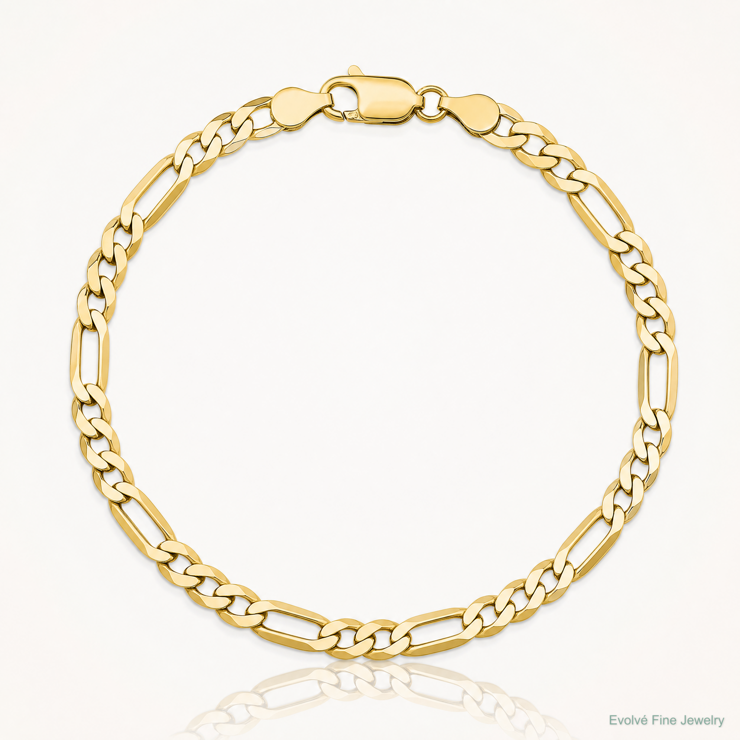 10K 4.75mm Flat Figaro Chain - Lifestyle View