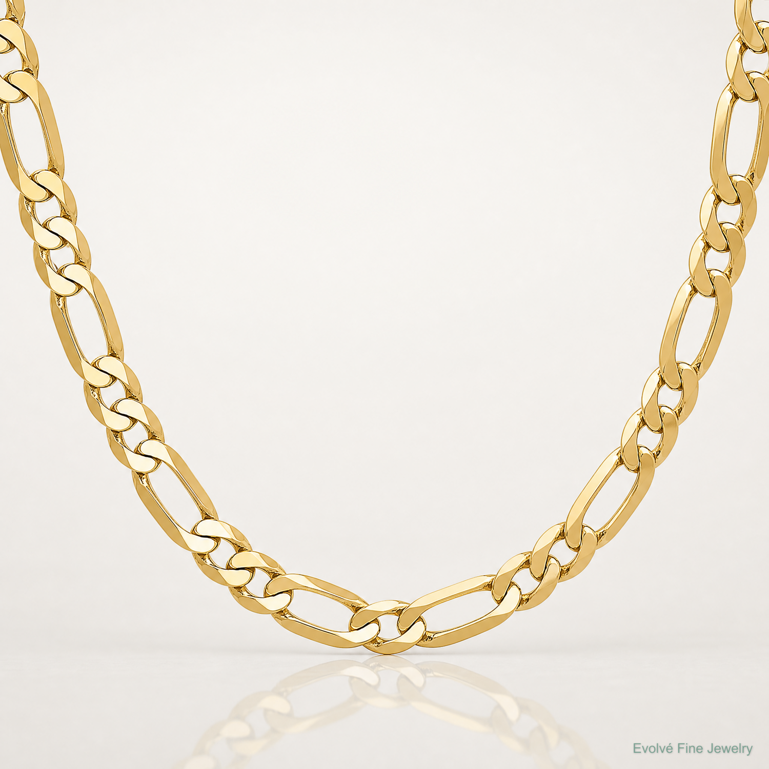10K 5.25mm Flat Figaro Chain - Lifestyle View