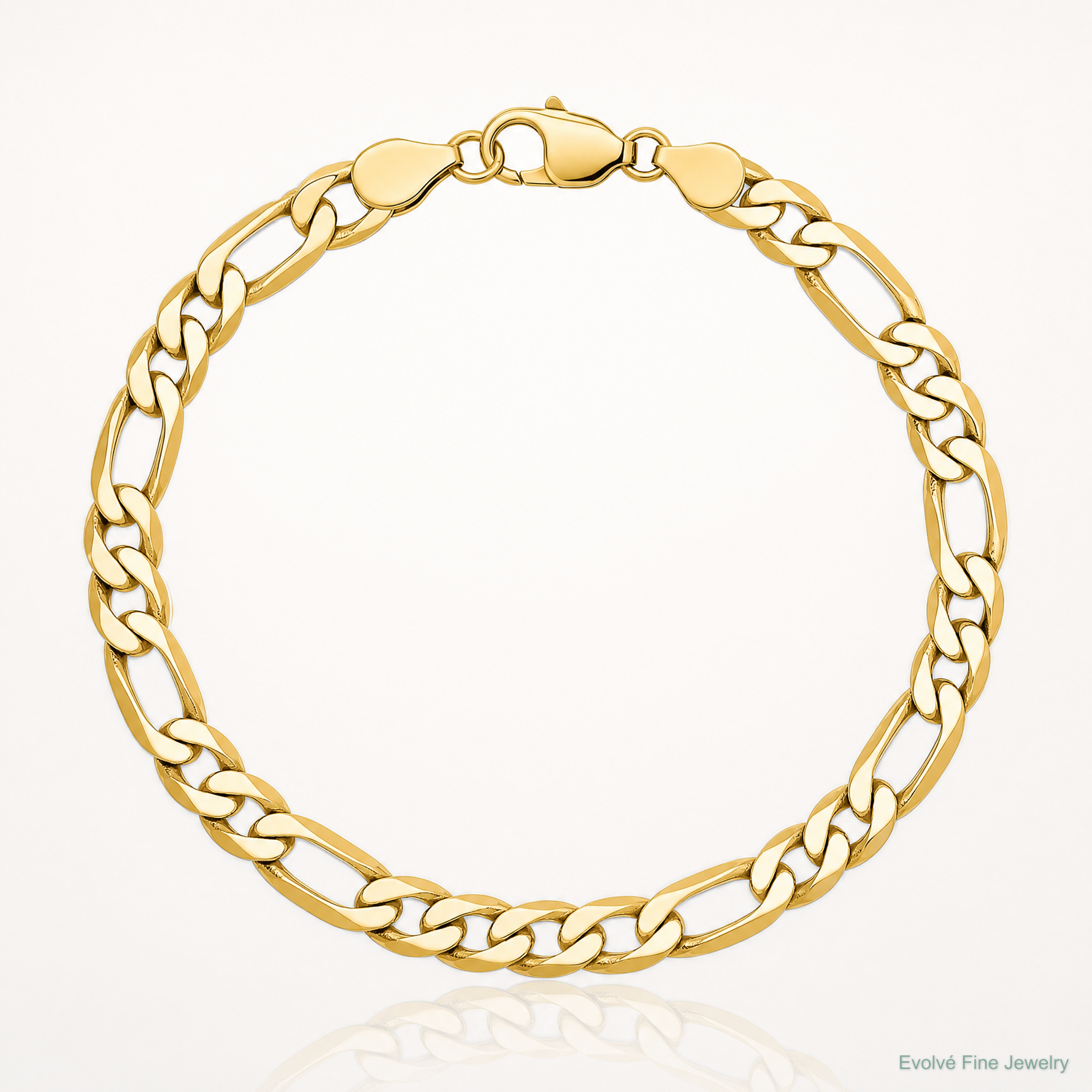 10K 7mm Flat Figaro Chain - Lifestyle View
