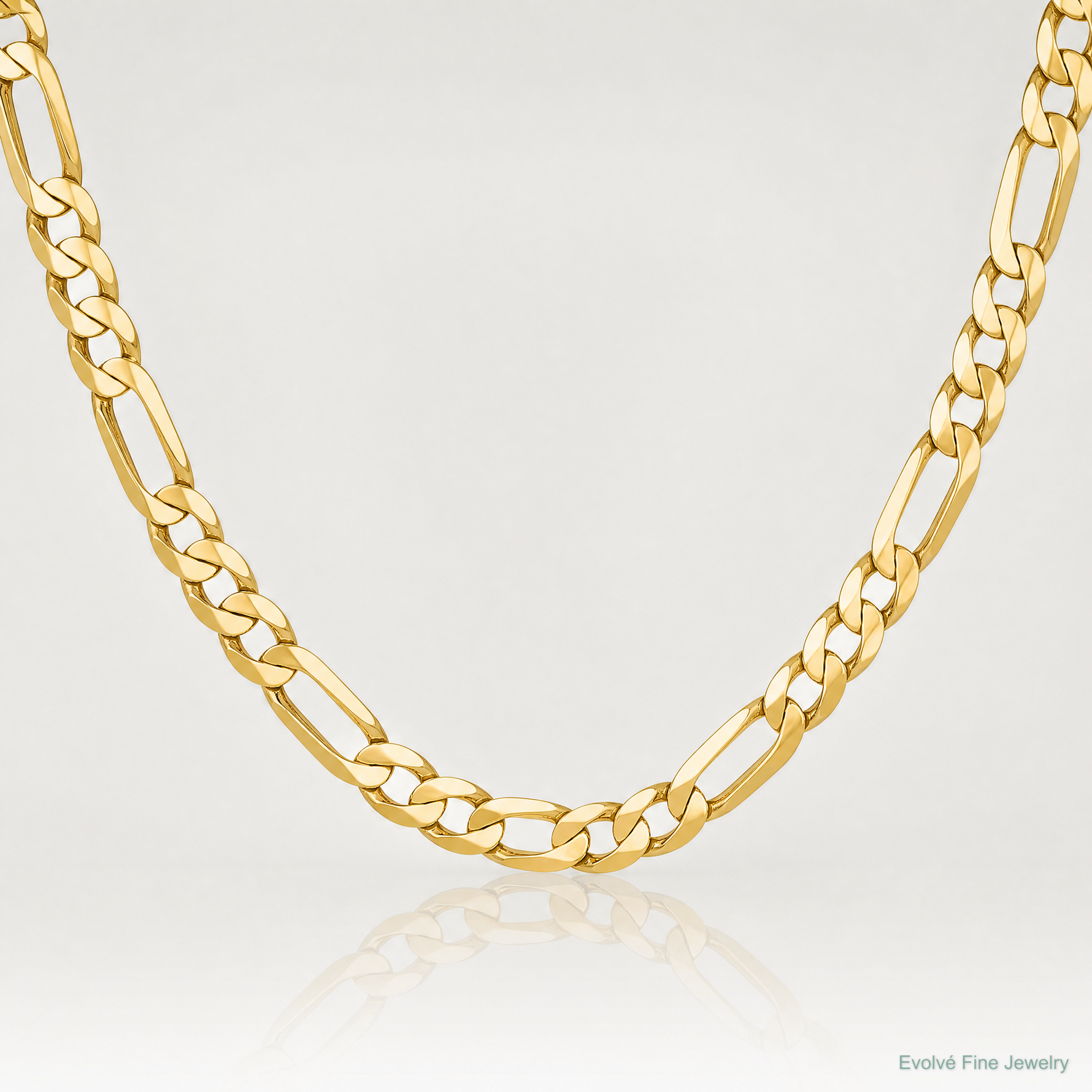 10K 7.5mm Flat Figaro Chain - Lifestyle View