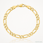 10K 7.5mm Flat Figaro Chain - Lifestyle View