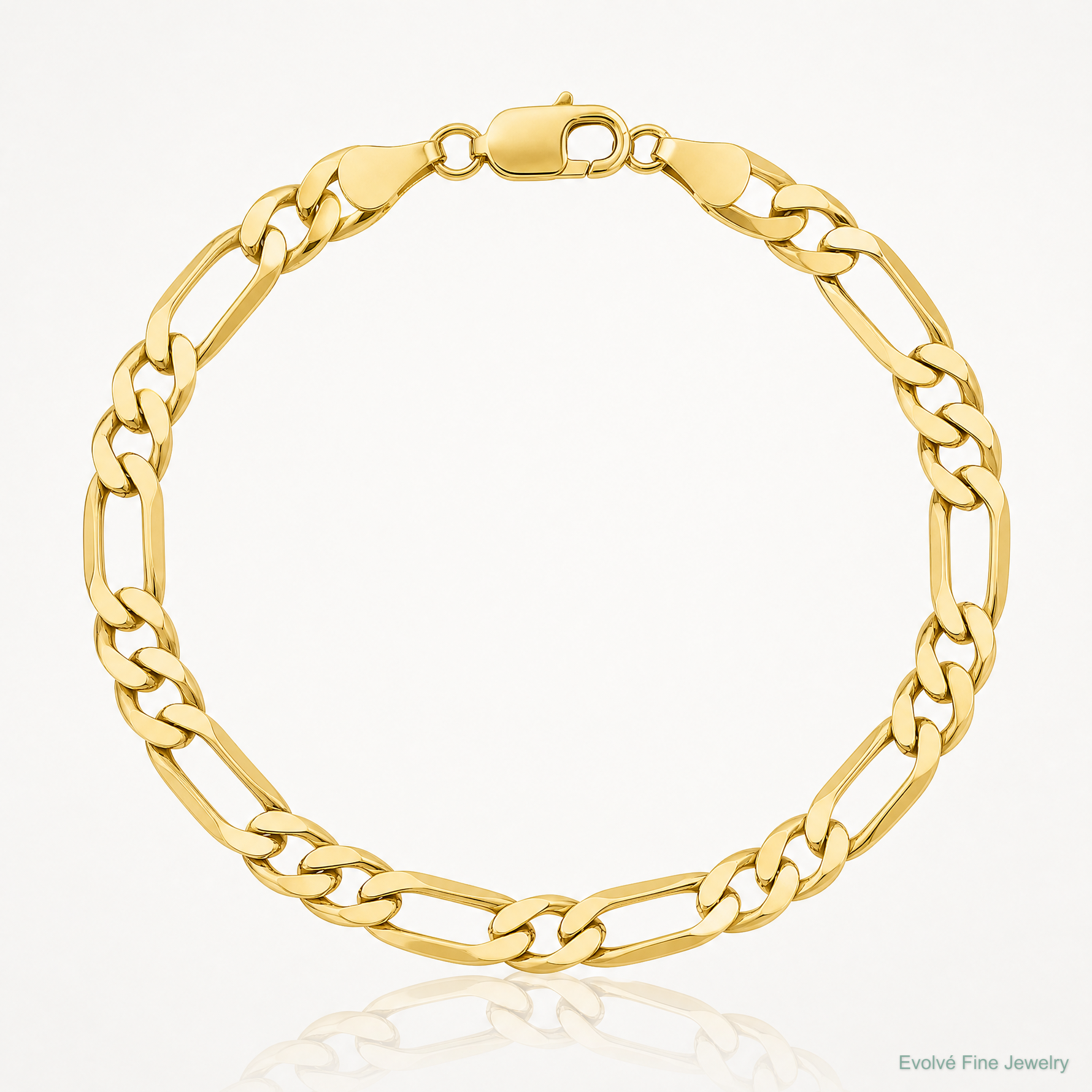 10K 7.5mm Flat Figaro Chain - Lifestyle View