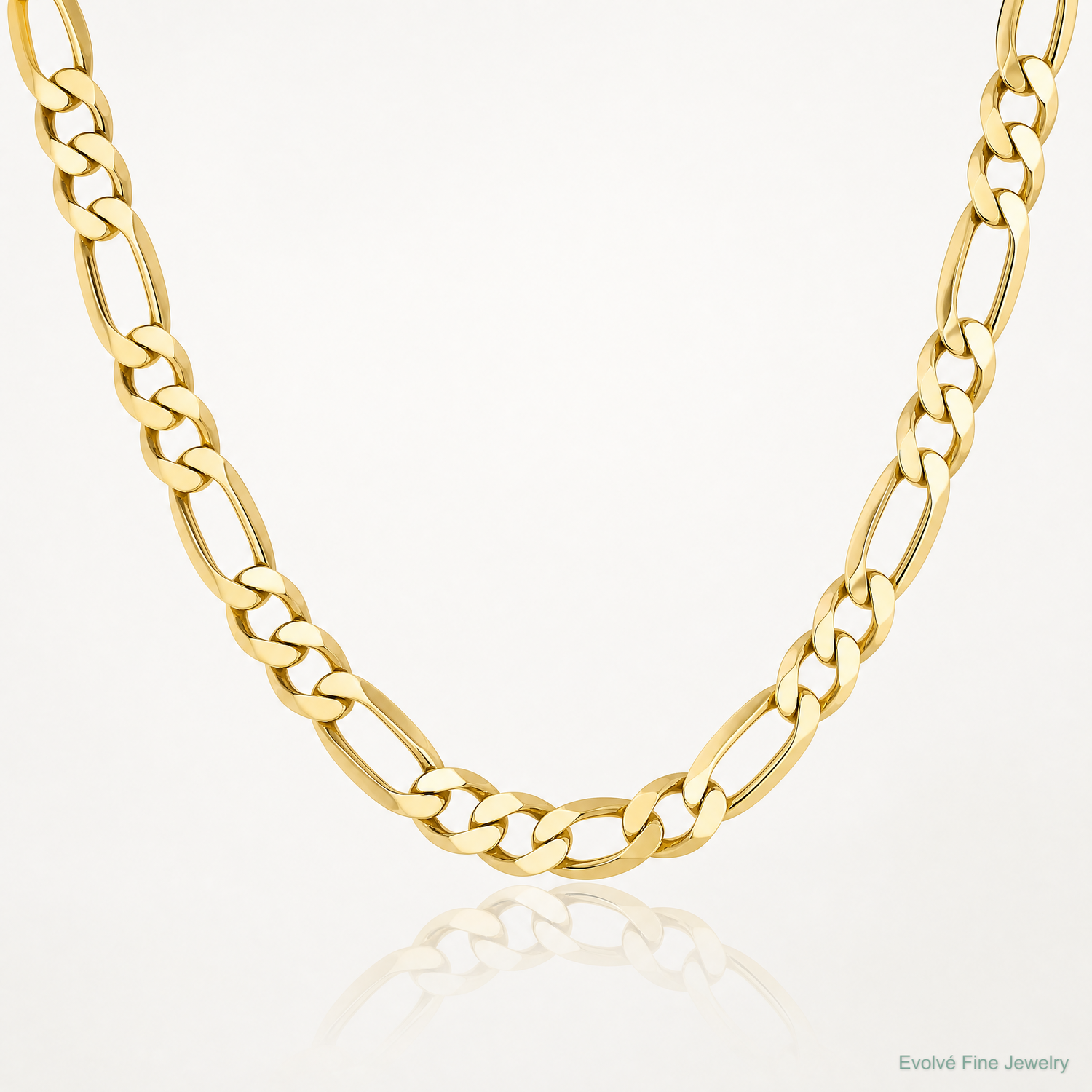10K 8.75mm Flat Figaro Chain - Lifestyle View