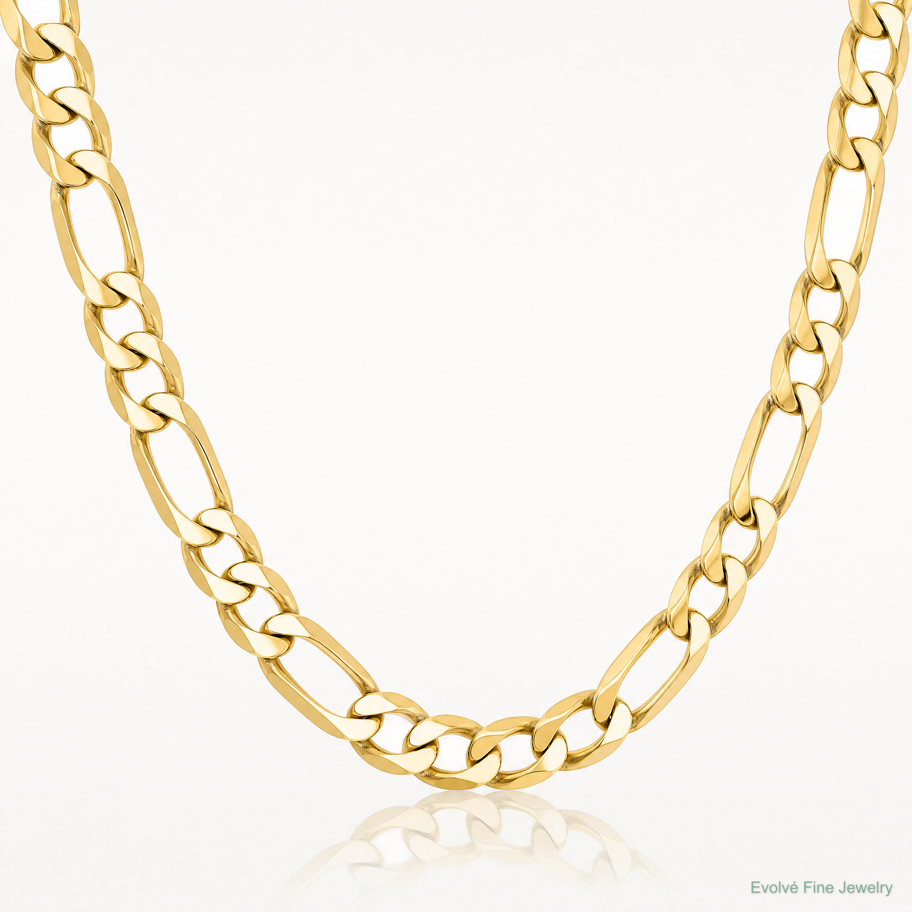 10K 10mm Flat Figaro Chain - Lifestyle View