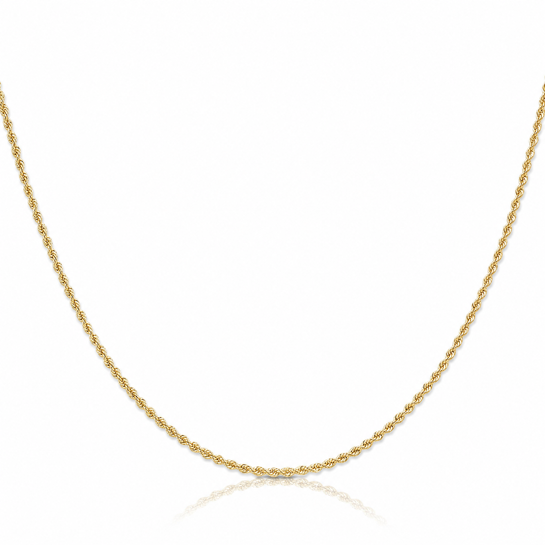10k 1.5mm Solid Rope Chain - Lifestyle View