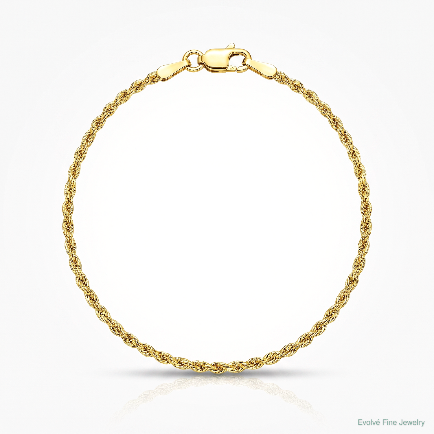 10k 1.5mm Solid Rope Chain - Lifestyle View
