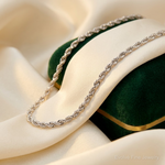 10k White Gold 1.5mm Diamond-cut Rope Chain - Lifestyle View