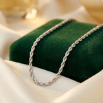 10k White Gold 2mm Diamond-cut Rope Chain - Lifestyle View