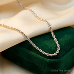 10k White Gold 2.25mm Diamond-cut Rope Chain - Lifestyle View