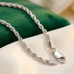 10k White Gold 2.75mm Diamond-cut Rope Chain - Lifestyle View