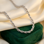 10k White Gold 3mm Diamond-cut Rope Chain - Lifestyle View
