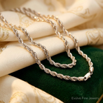 10k White Gold 3.25mm Diamond-cut Rope Chain - Lifestyle View