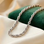 10k White Gold 3.5mm Diamond-cut Rope Chain - Lifestyle View