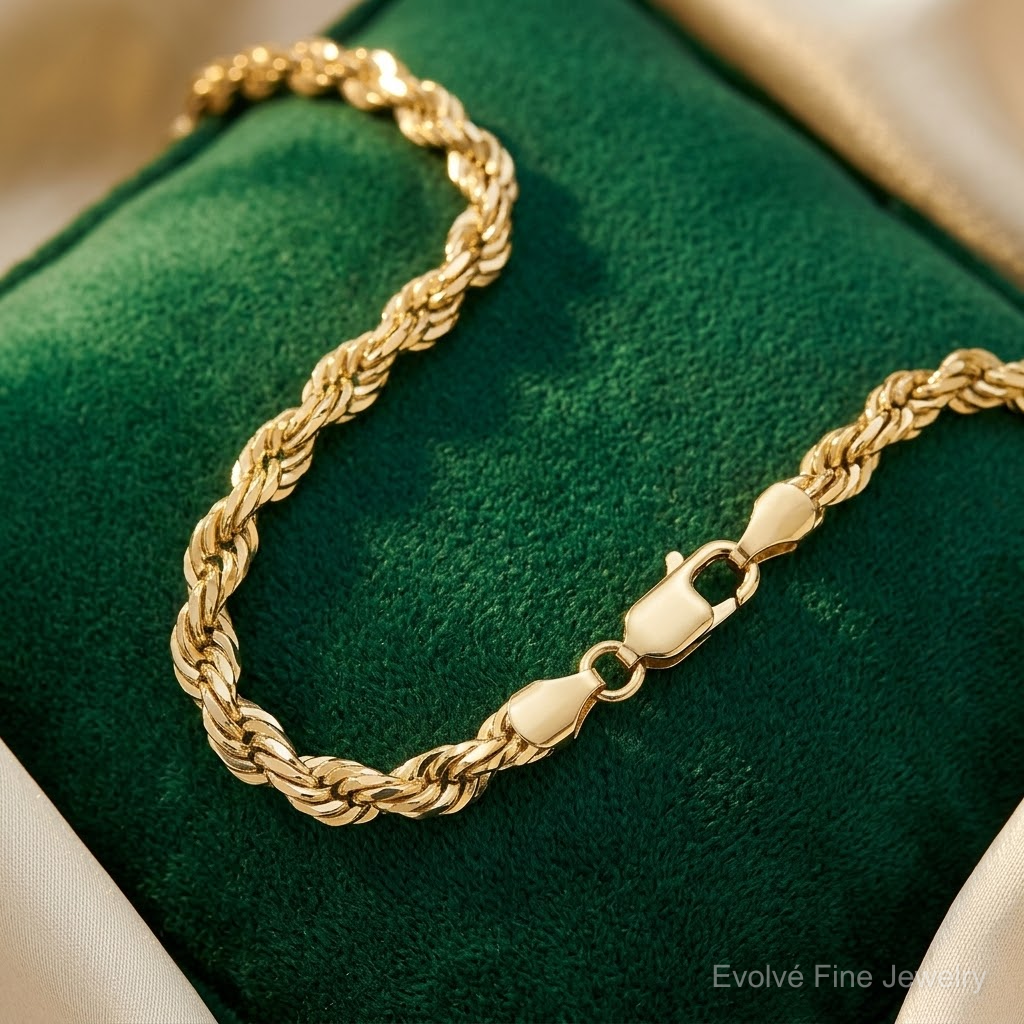 10k 5.5mm Diamond-cut Rope Chain - Lifestyle View