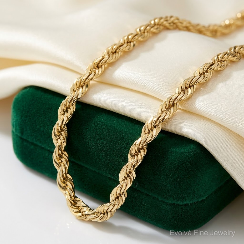 10k 6.5mm Diamond-cut Rope Chain - Lifestyle View