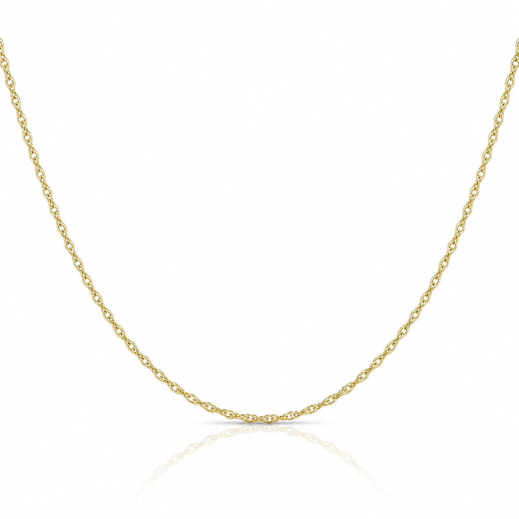 10k 1.35mm Carded Cable Rope Chain - Lifestyle View