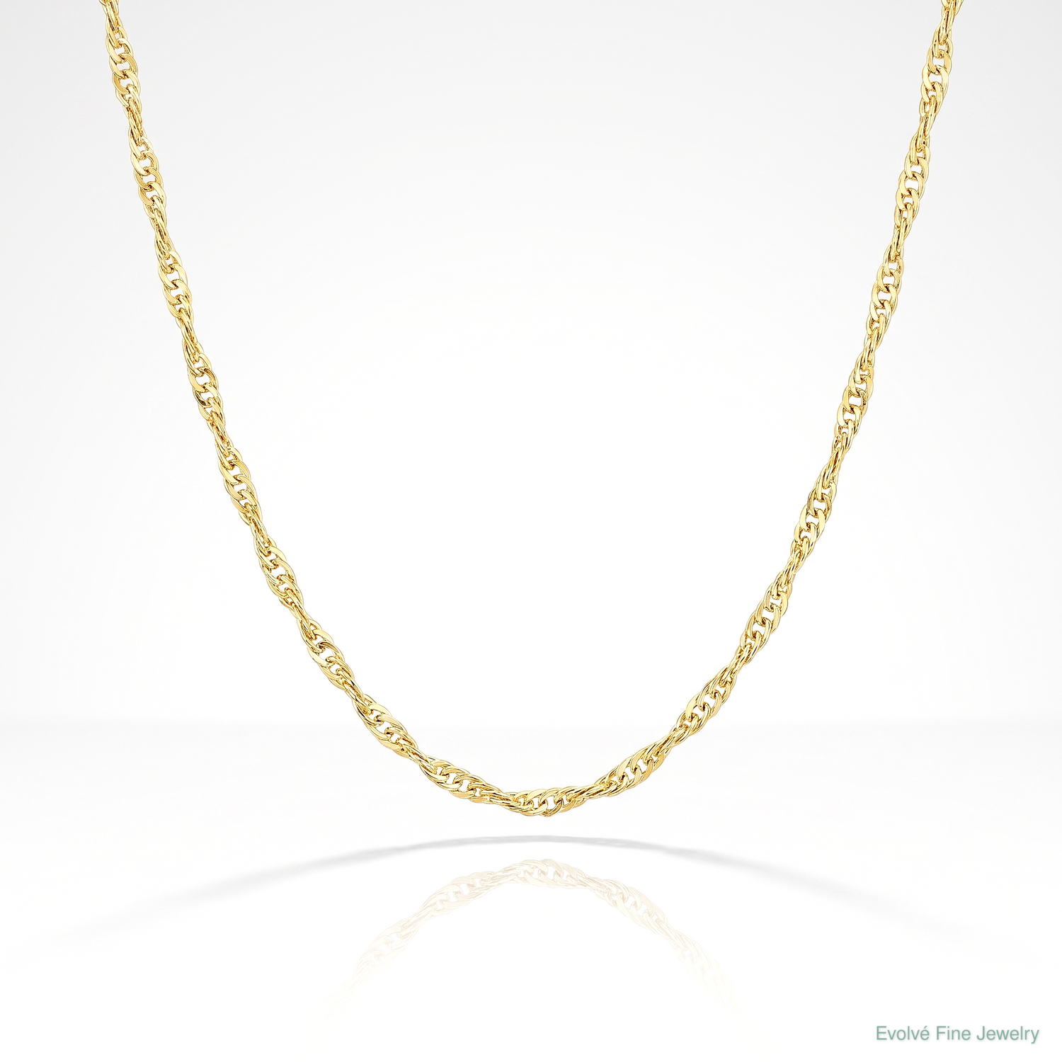 10k 1mm Carded Singapore Chain - Lifestyle View