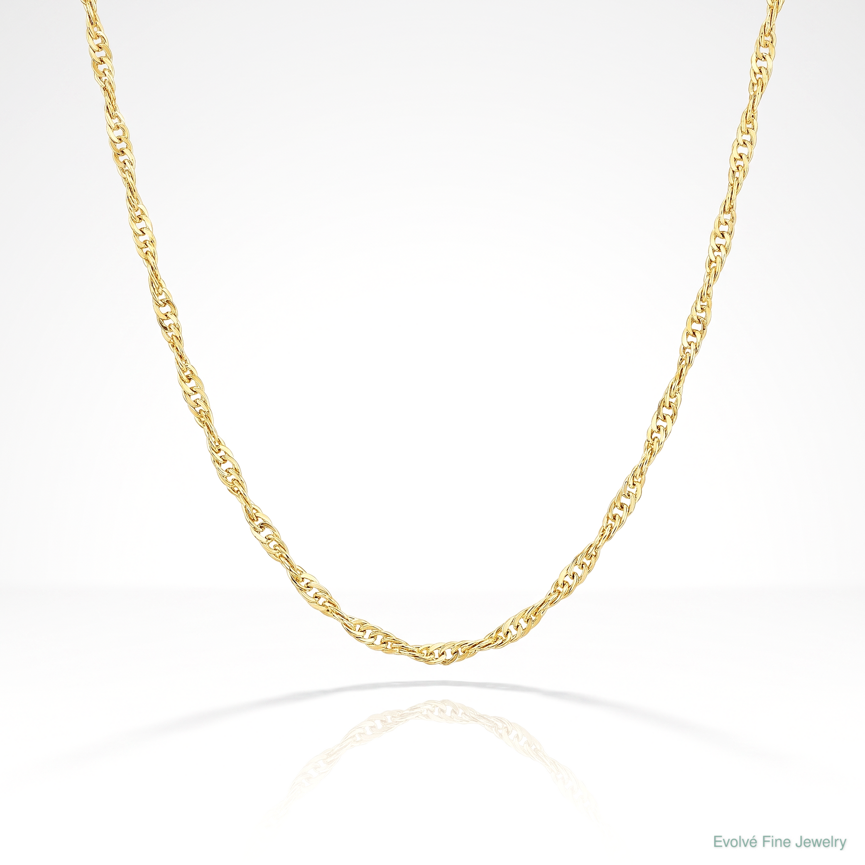 10k 1mm Carded Singapore Chain - Lifestyle View