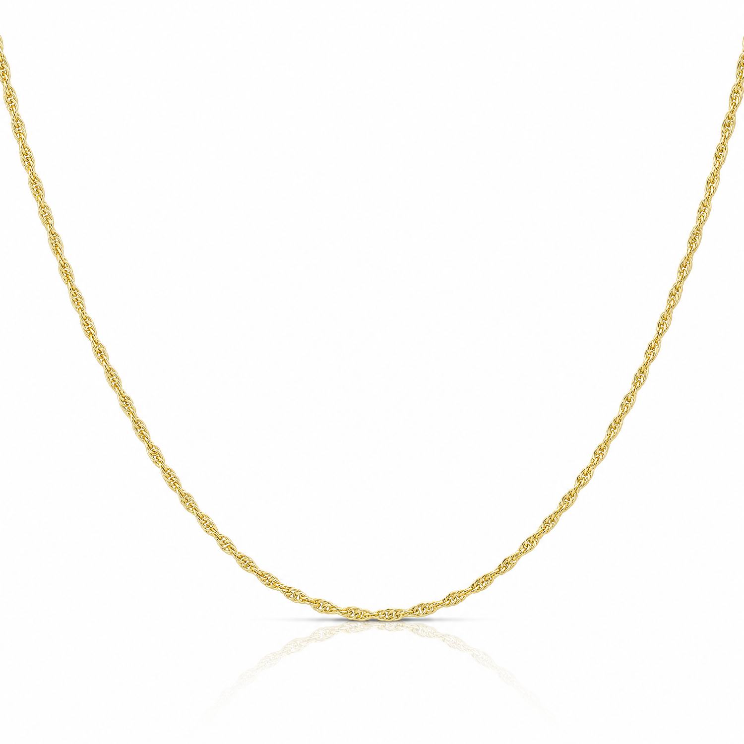 10k 1.55mm Carded Cable Rope Chain - Lifestyle View