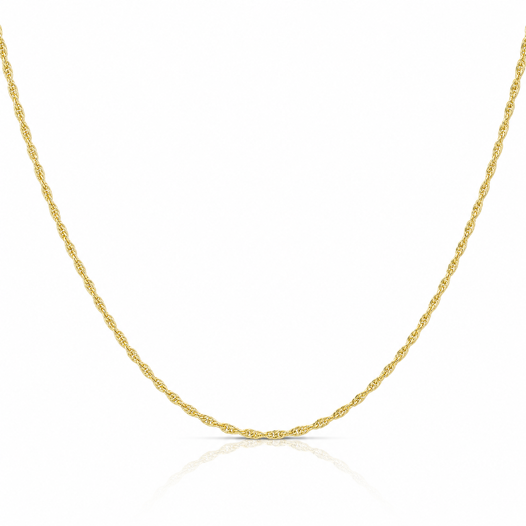 10k 1.55mm Carded Cable Rope Chain - Lifestyle View