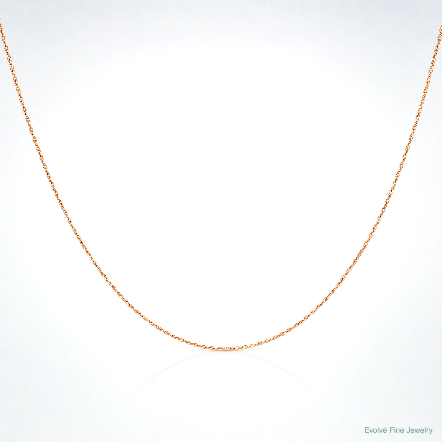 10K Rose Gold .5mm Carded Cable Rope Chain - Lifestyle View