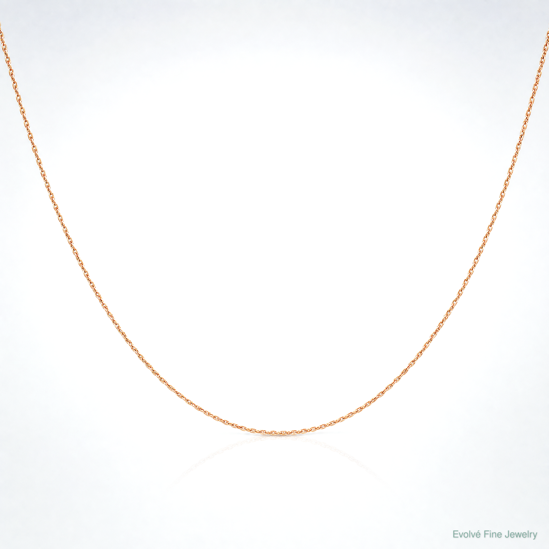 10K Rose Gold .5mm Carded Cable Rope Chain - Lifestyle View