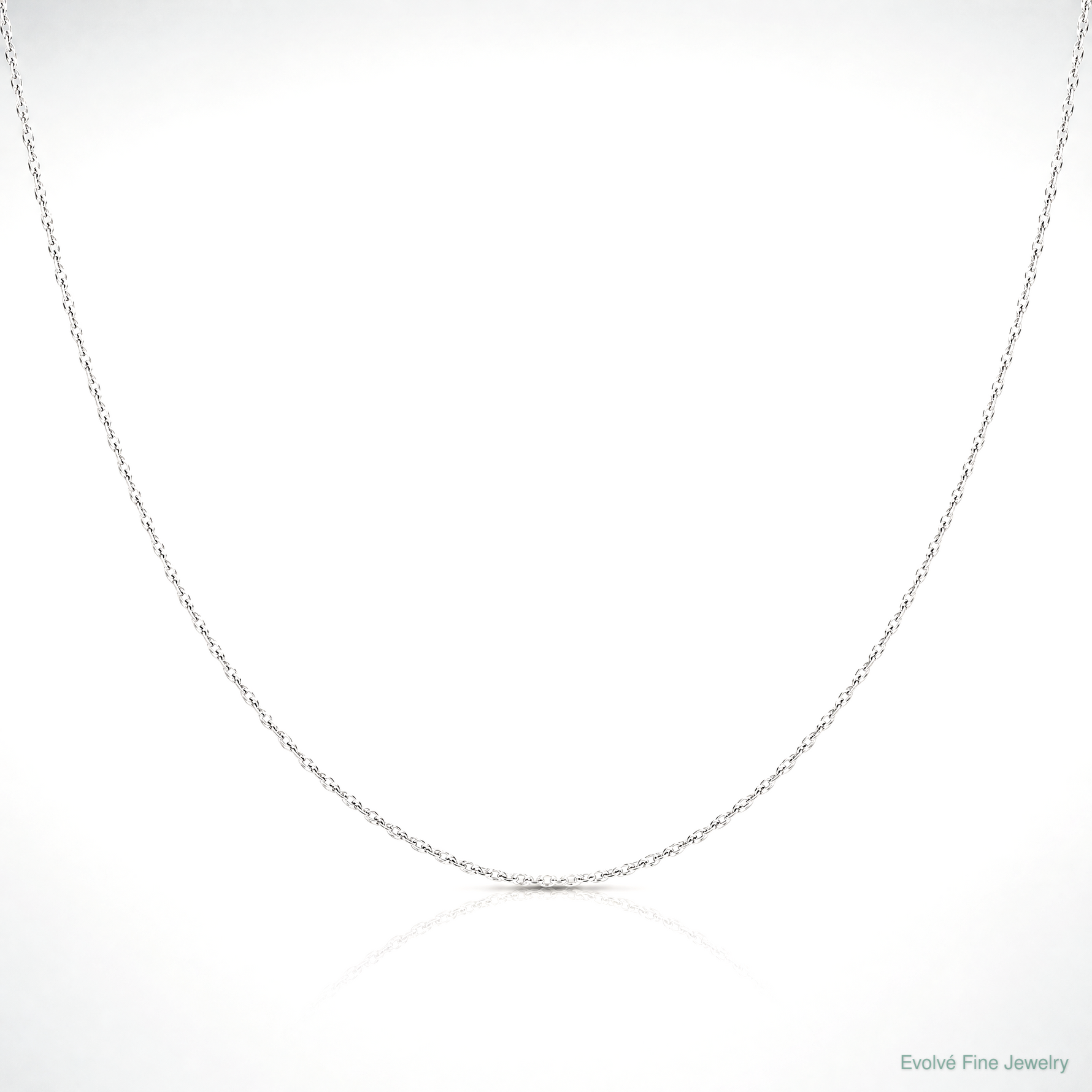 10k White Gold .5mm Carded Cable Rope Chain - Lifestyle View